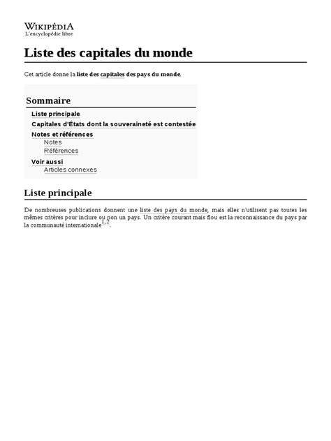 Liste des capitales du monde — Wikipédia.